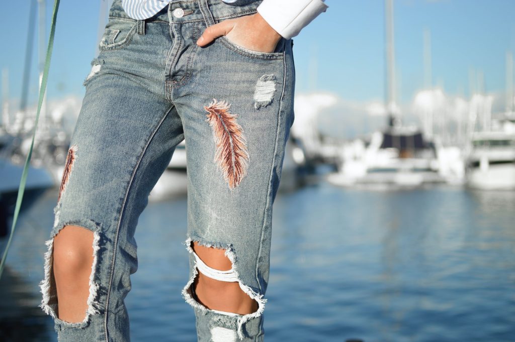 DIY distress jeans